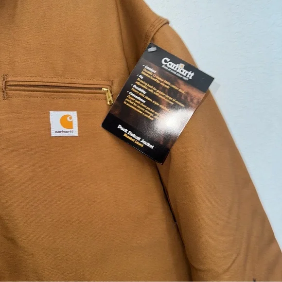 NEW Vintage Carhartt J01 Brown Duck Detroit Blanket Lined Jacket Size 54 - Picture 2 of 13